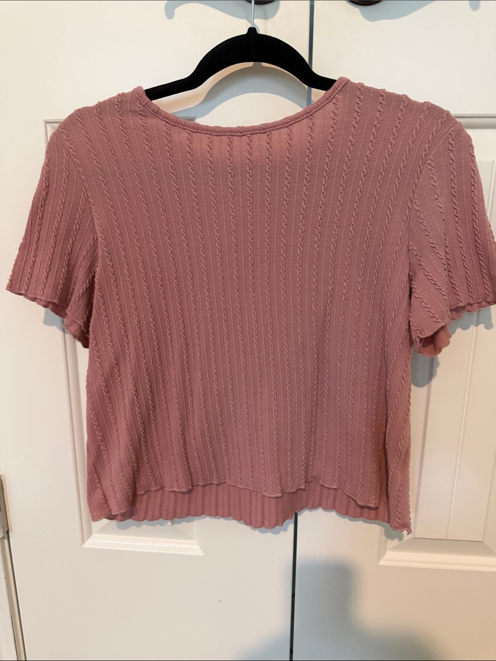 Women’s Ribbed Short Sleeve Top in Dusty Rose